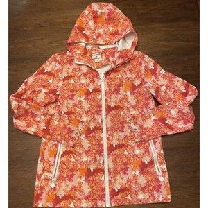 Hunter for Target little girls Floral printed rain jacket Coat Size L Pink